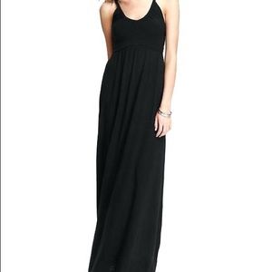Black knit empire waist maxi dress